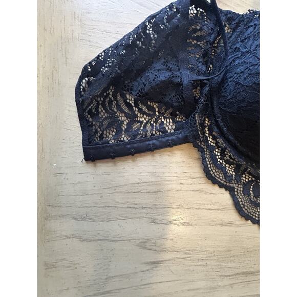 90s Marilyn Monroe Bra 36B Black Lace Corset Longline Sexy Romantic Lingerie - Picture 7 of 10